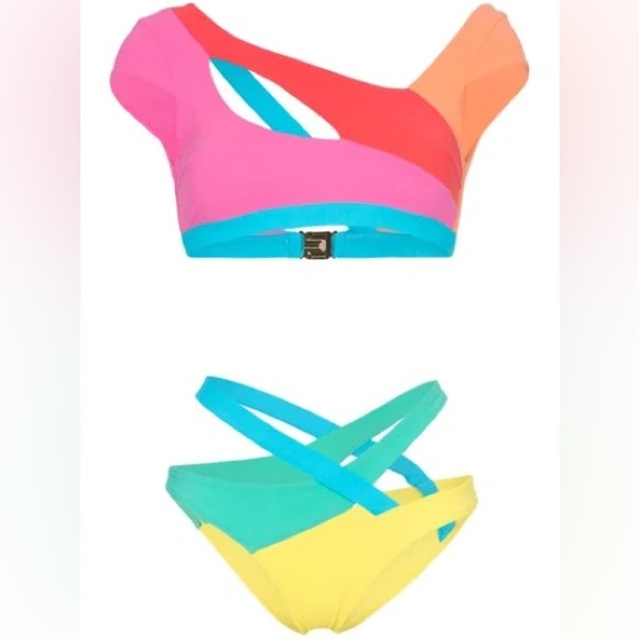 AGENT PROVOCATEUR
Izaro Asymmetric Bikini Top In Multicolour - Picture 4 of 6